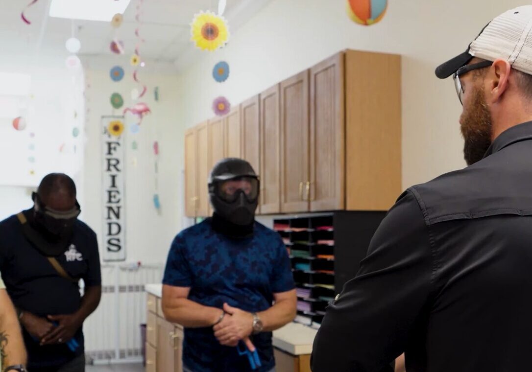 Emergency response training in a campus classroom
