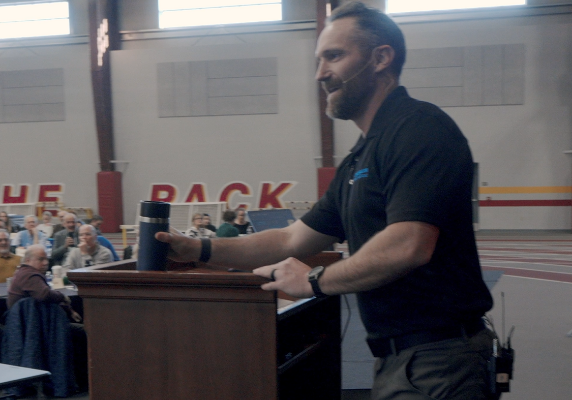Instructor leading university public safety training session