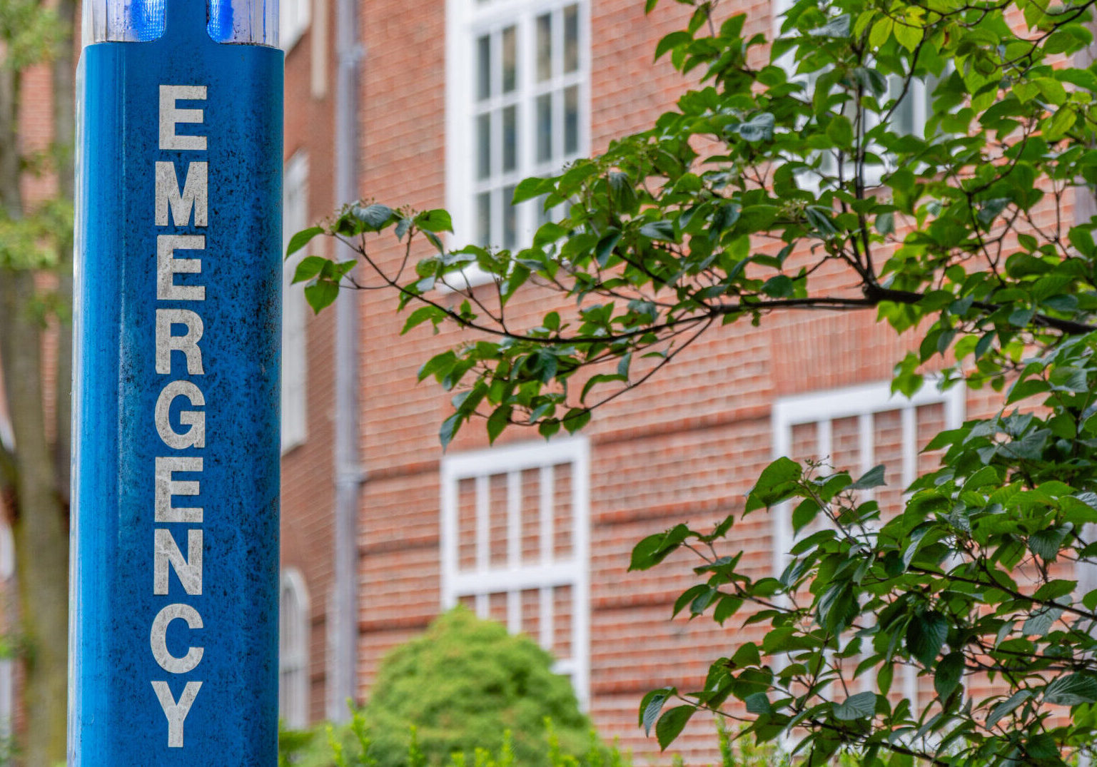 Campus emergency 911 call box for threat and vulnerability assessment at universities